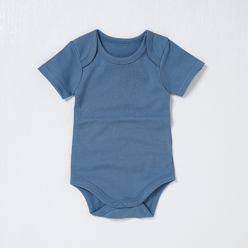 Organic Summer Plain Cotton Baby Onesie Bodysuit Lap Shoulder